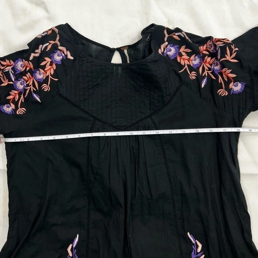 Free People Embroidered Mini Dress Women Size S
